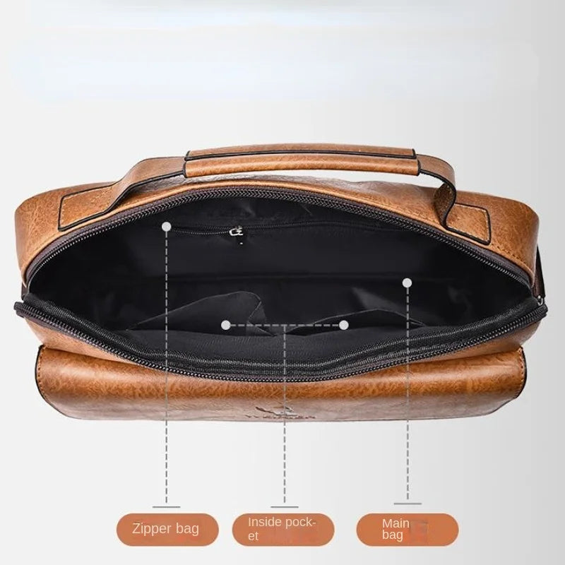 Luxury Brand Men's designer bag Vintage Shoulder Bag PU Leather Messenger Bag Fashion Crossbody Bag Male Handbag For IPAD